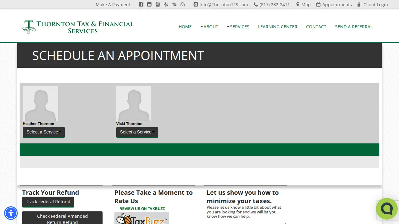 Thornton Tax & Financial Services page