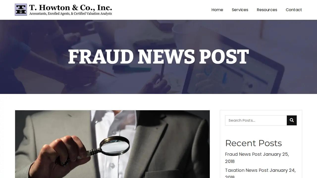 T. Howton & Co. Inc. CPA's & Forensic Accountants page