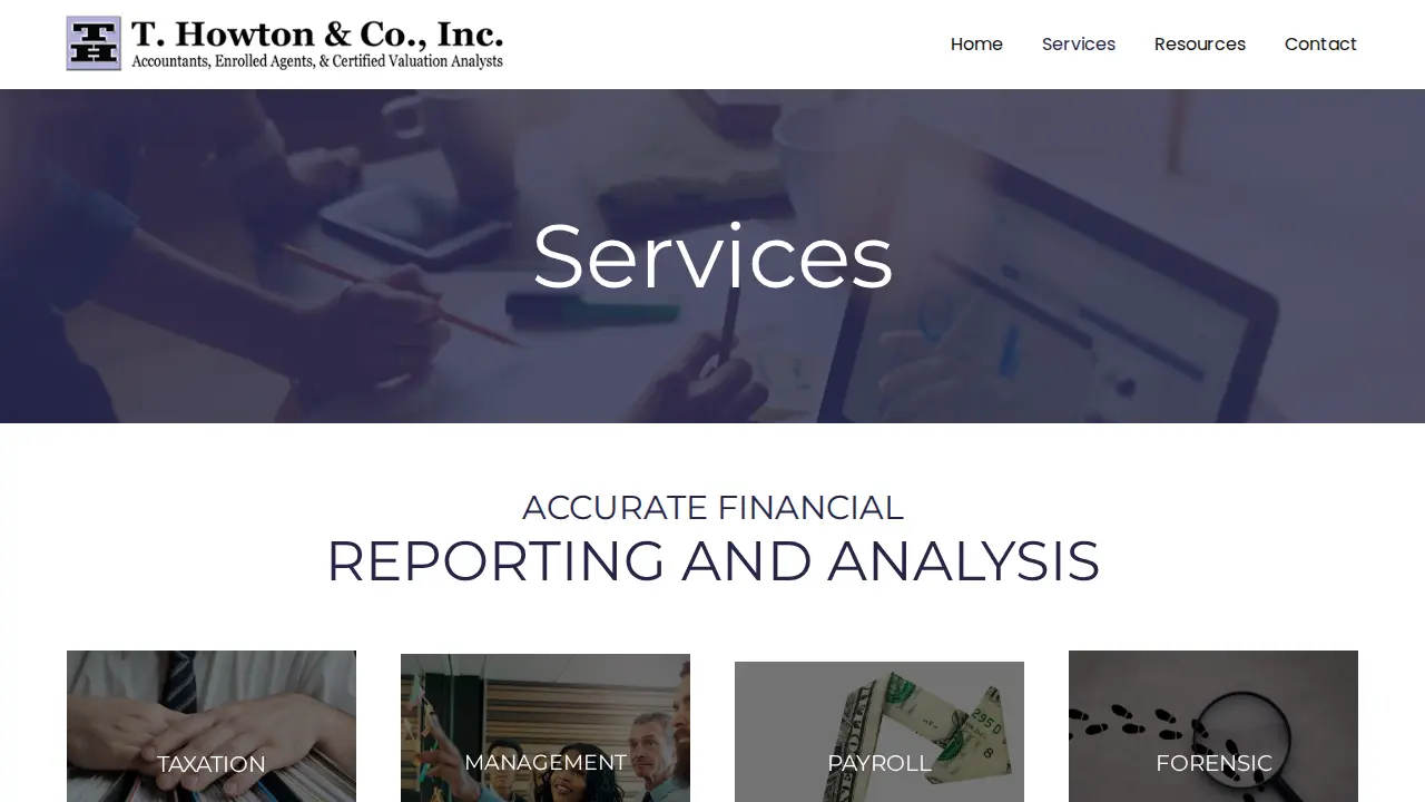 T. Howton & Co. Inc. CPA's & Forensic Accountants page