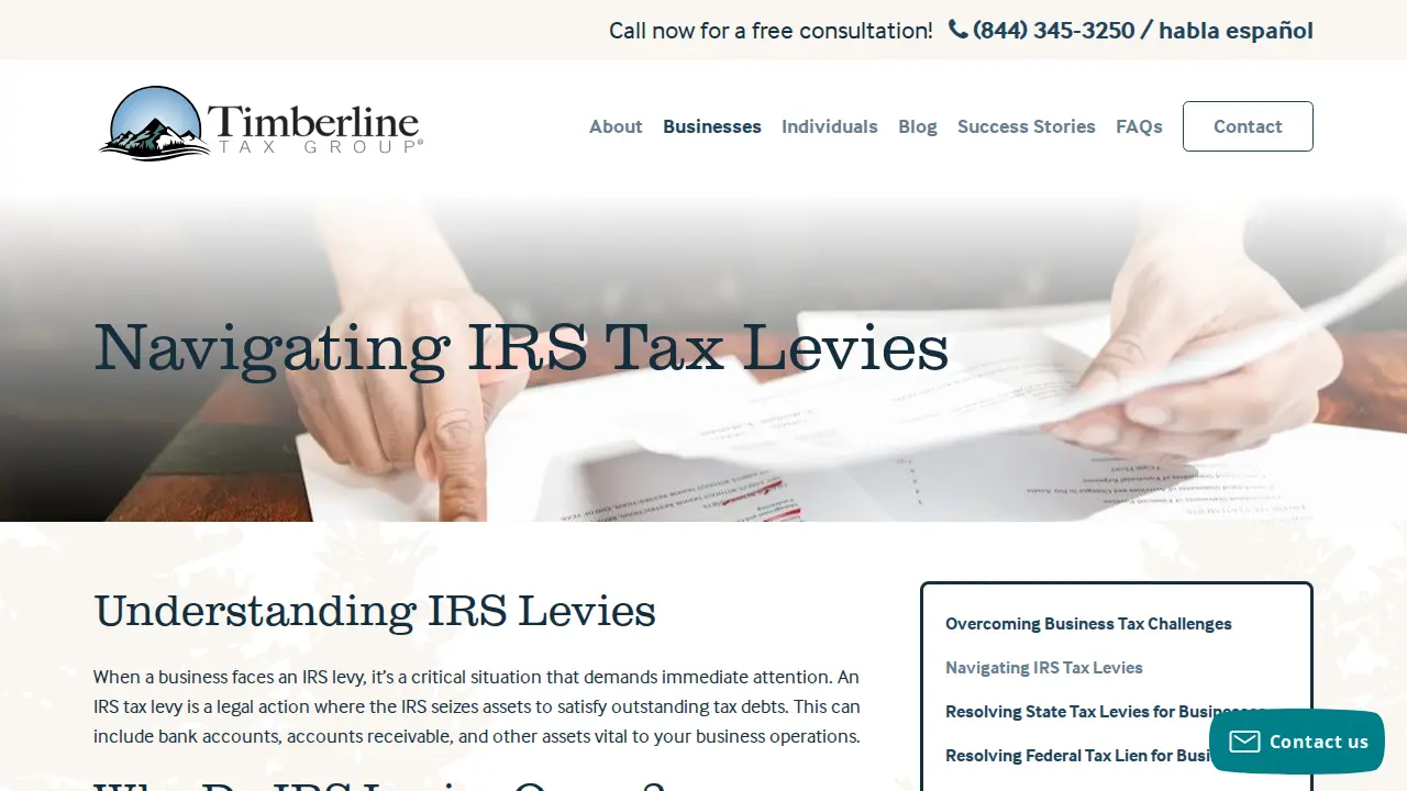 Timberline Tax Group page