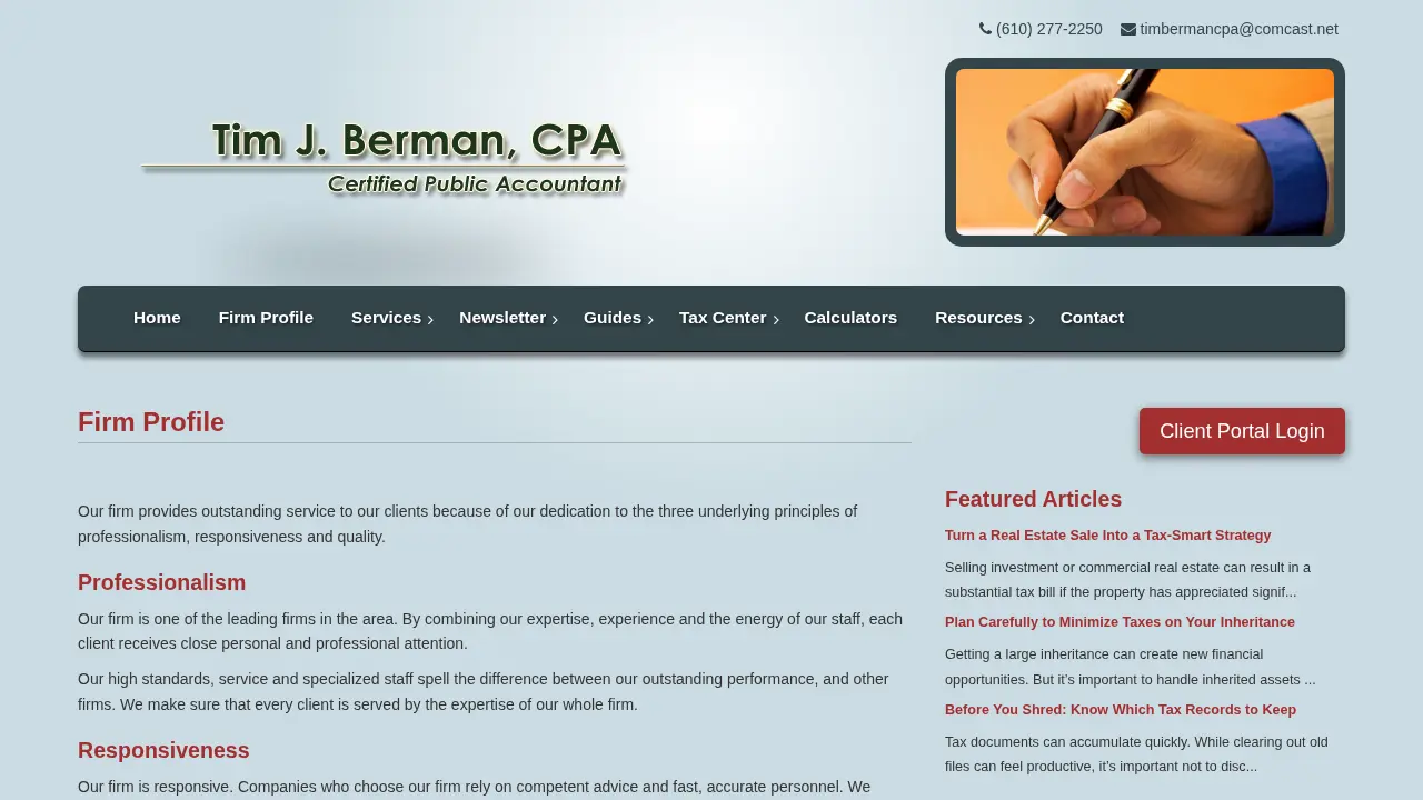 Tim J. Berman, CPA page