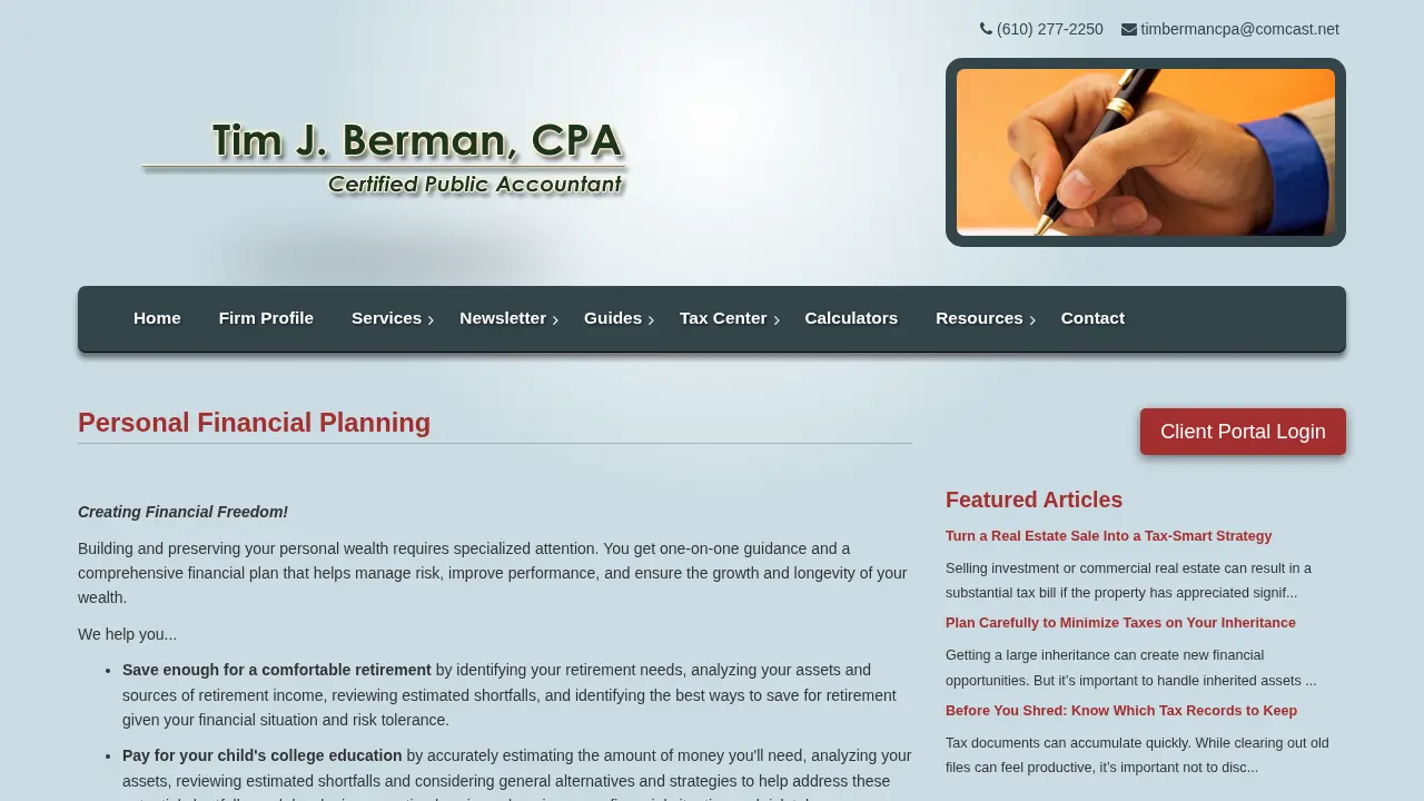 Tim J. Berman, CPA page