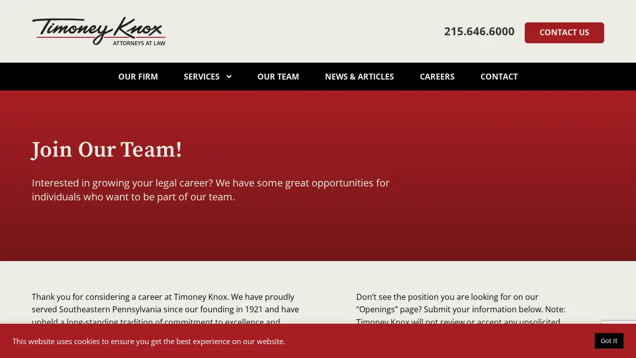 Timoney Knox Law Firm - Wayne PA page