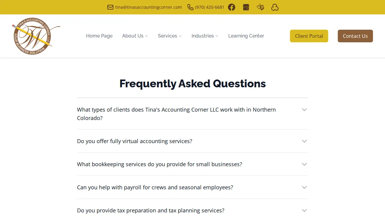 Tina's Accounting Corner LLC page