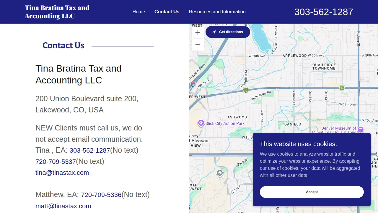 Tina Bratina Tax and Accounting LLC page