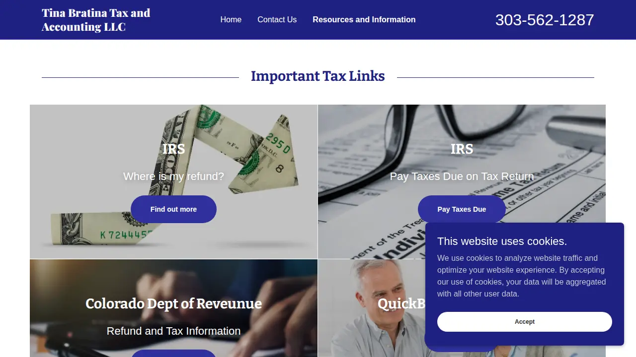 Tina Bratina Tax and Accounting LLC page