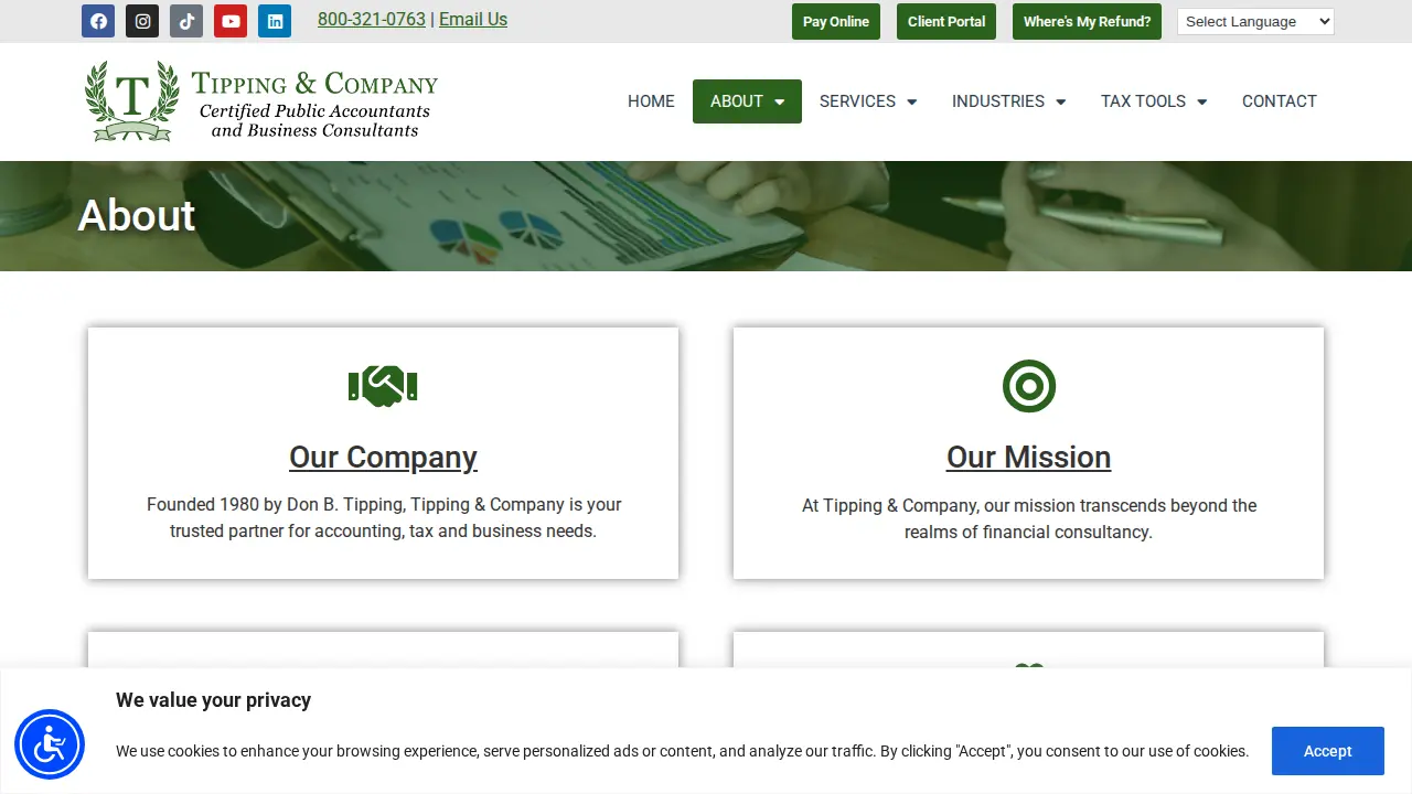 Tipping & Company - Certified Public Accountants & Business Consultants page