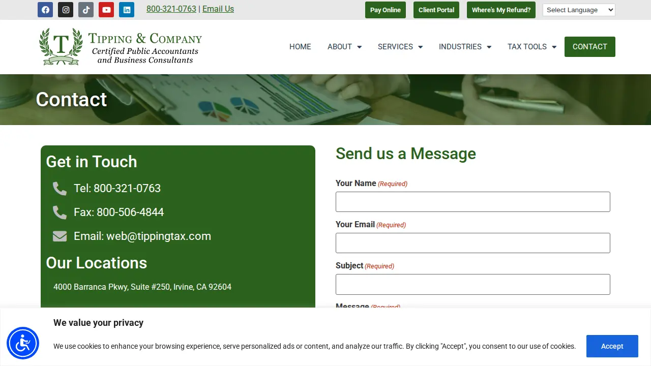 Tipping & Company - Certified Public Accountants & Business Consultants page