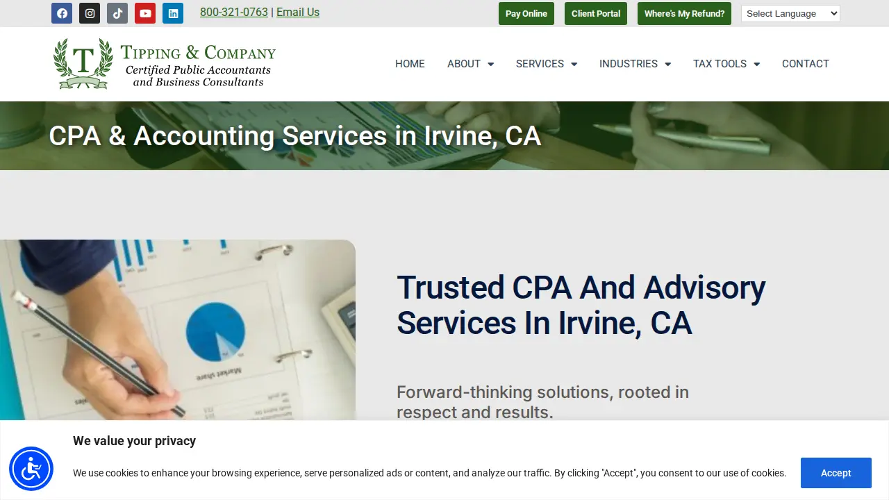Tipping & Company - Certified Public Accountants & Business Consultants page