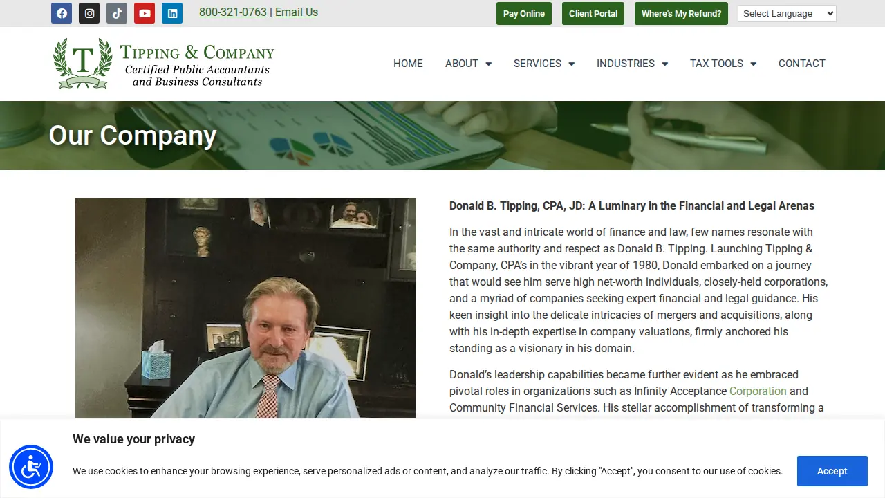 Tipping & Company - Certified Public Accountants & Business Consultants page