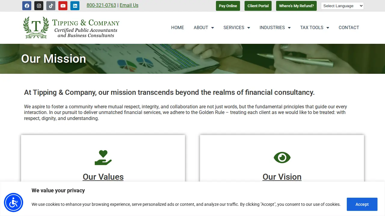 Tipping & Company - Certified Public Accountants & Business Consultants page