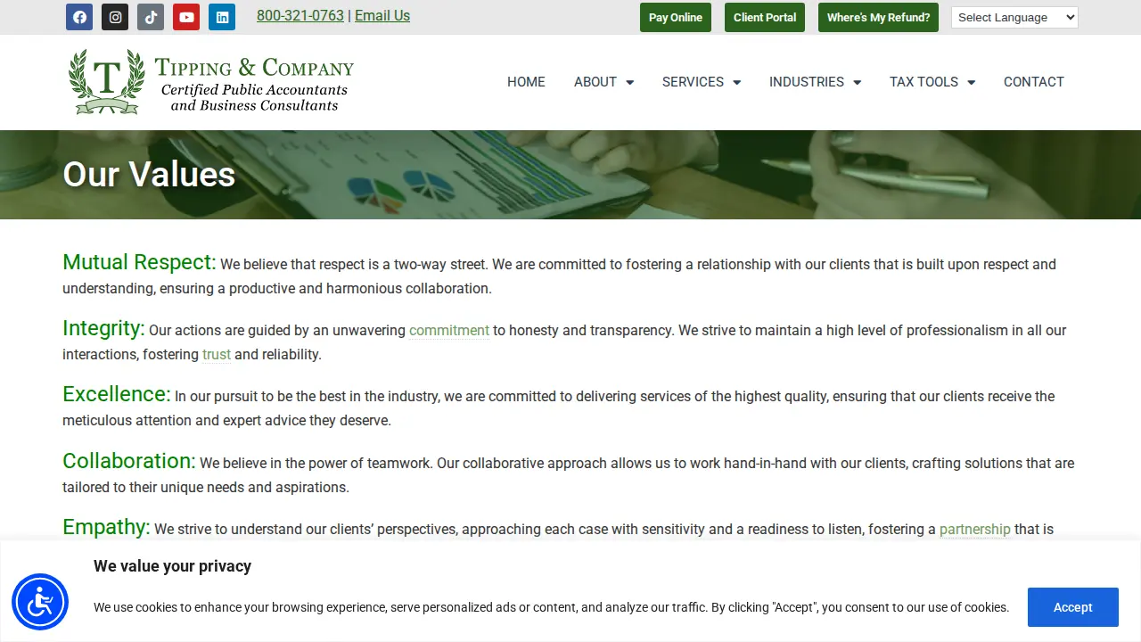 Tipping & Company - Certified Public Accountants & Business Consultants page