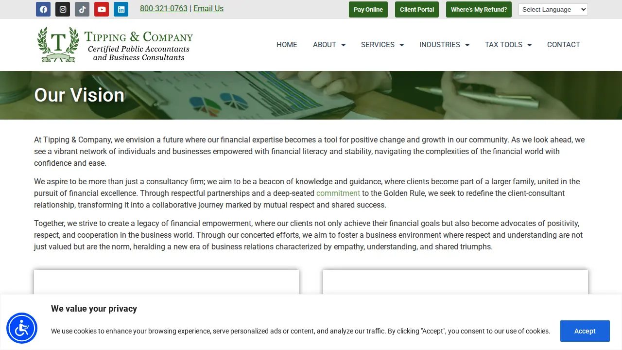 Tipping & Company - Certified Public Accountants & Business Consultants page