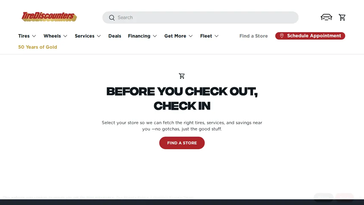 Tire Discounters page