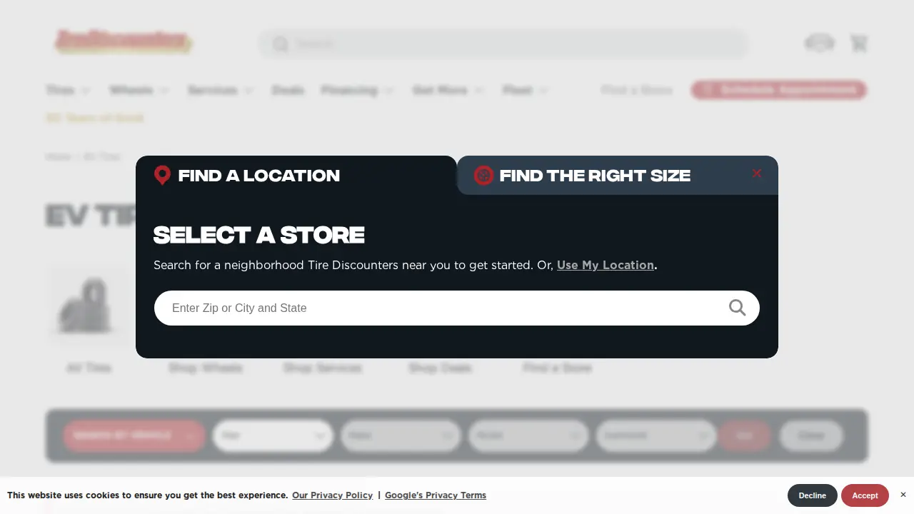 Tire Discounters page
