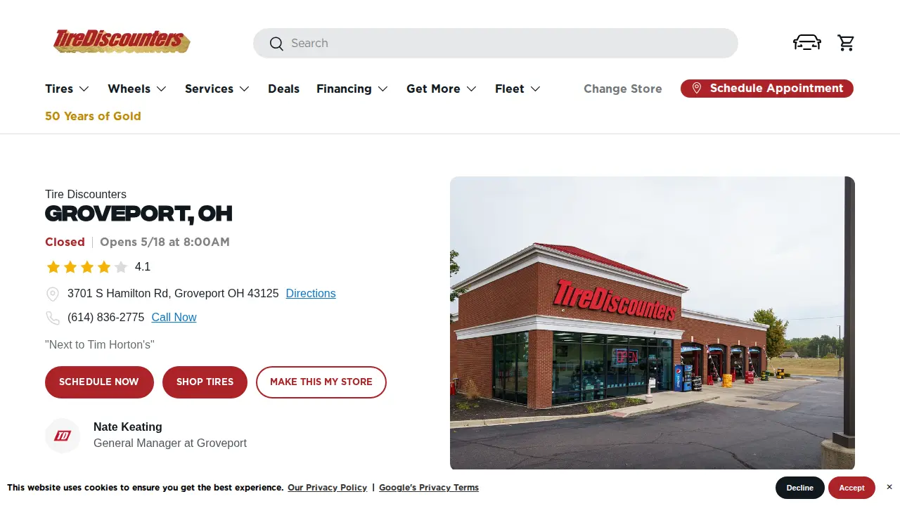 Tire Discounters website