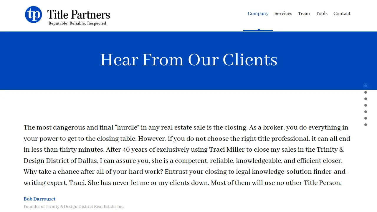 Title Partners, LLC - Grapevine page