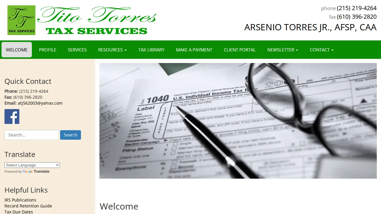 TITO TORRES TAX SERVICES website