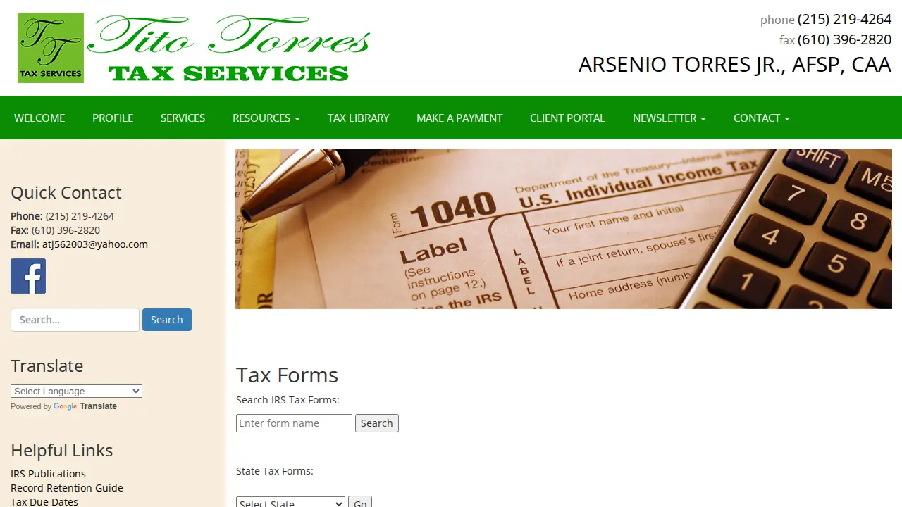TITO TORRES TAX SERVICES page