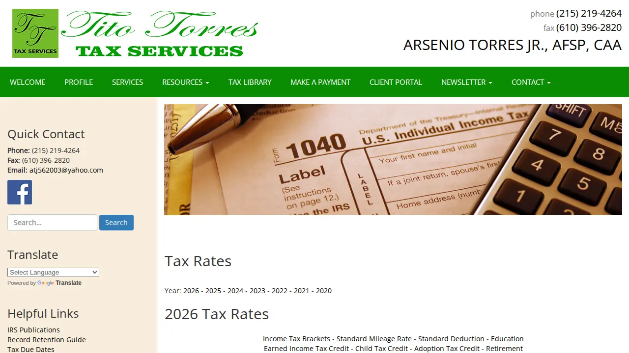 TITO TORRES TAX SERVICES page