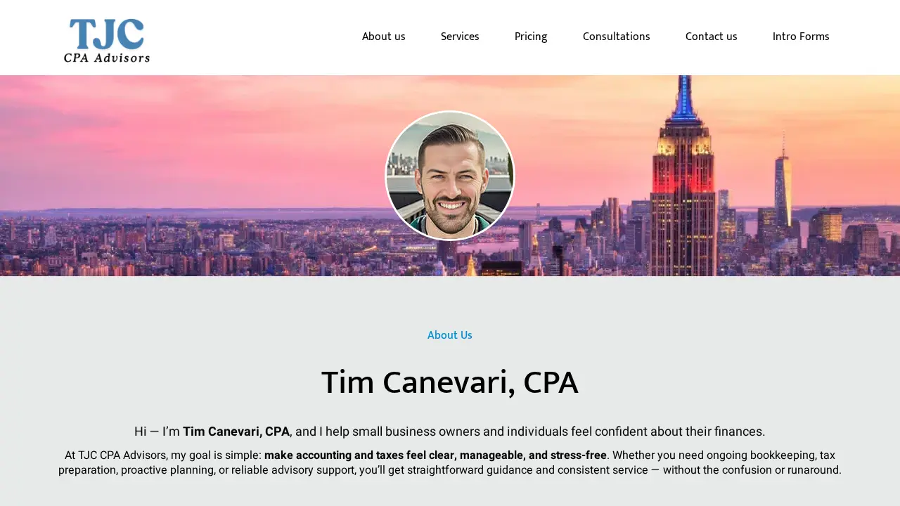 TJC CPA Advisors page
