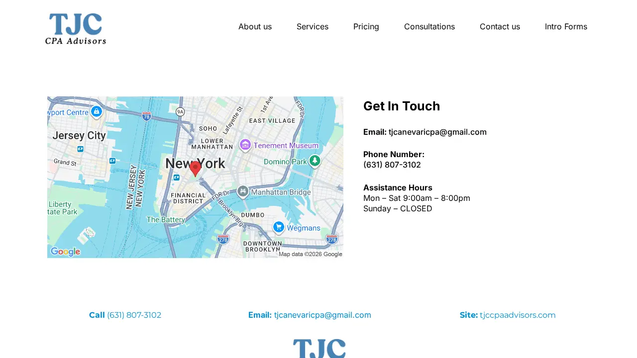 TJC CPA Advisors page