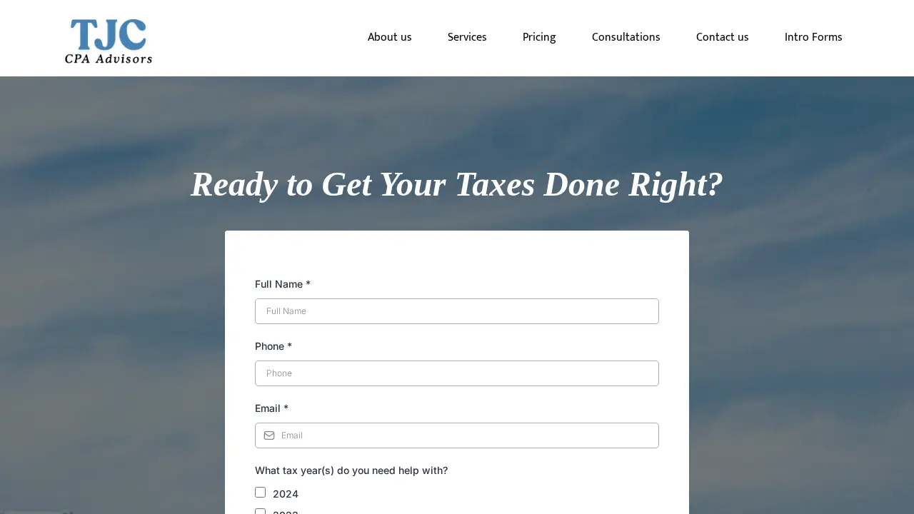 TJC CPA Advisors page