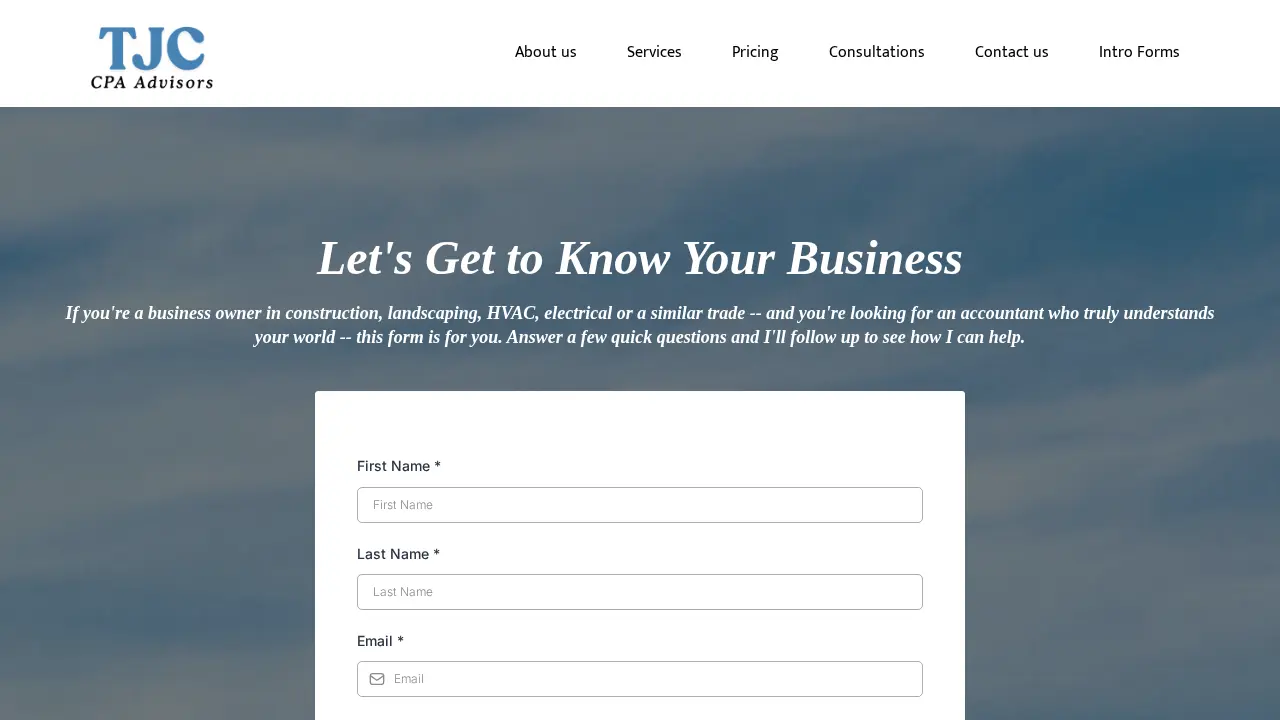 TJC CPA Advisors page