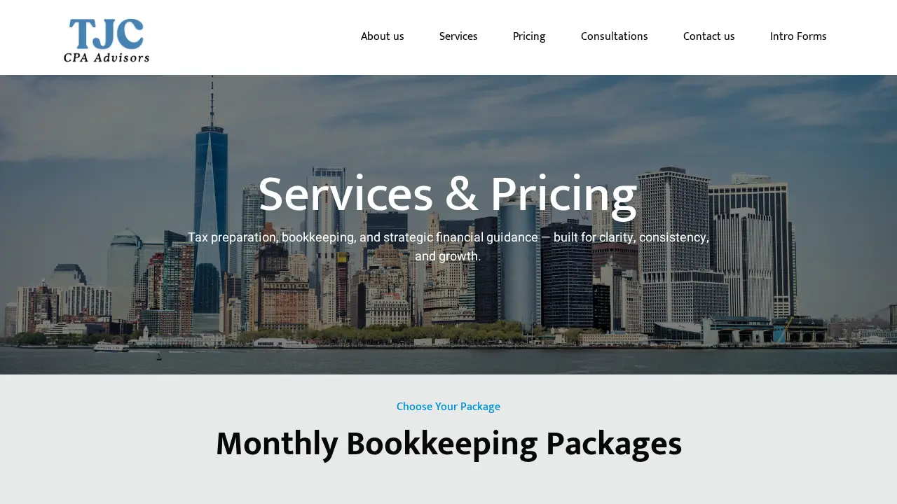 TJC CPA Advisors page