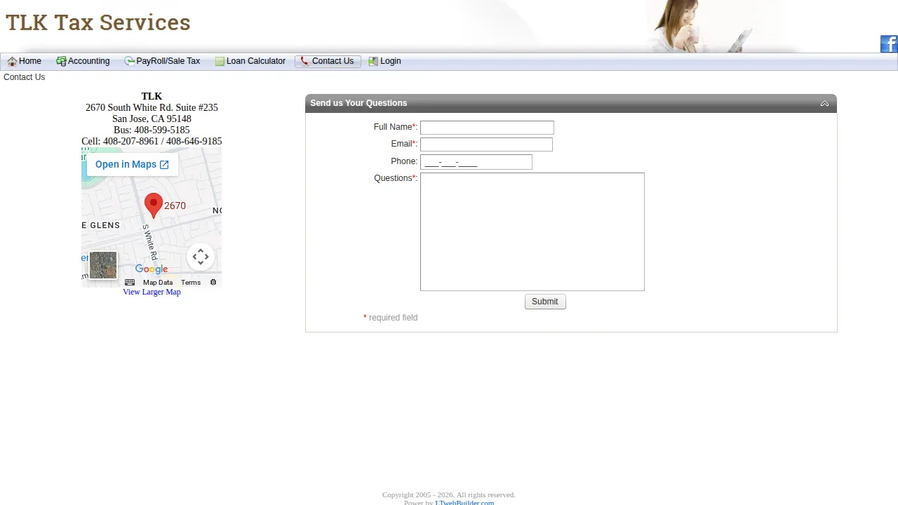 TLK Tax Services page