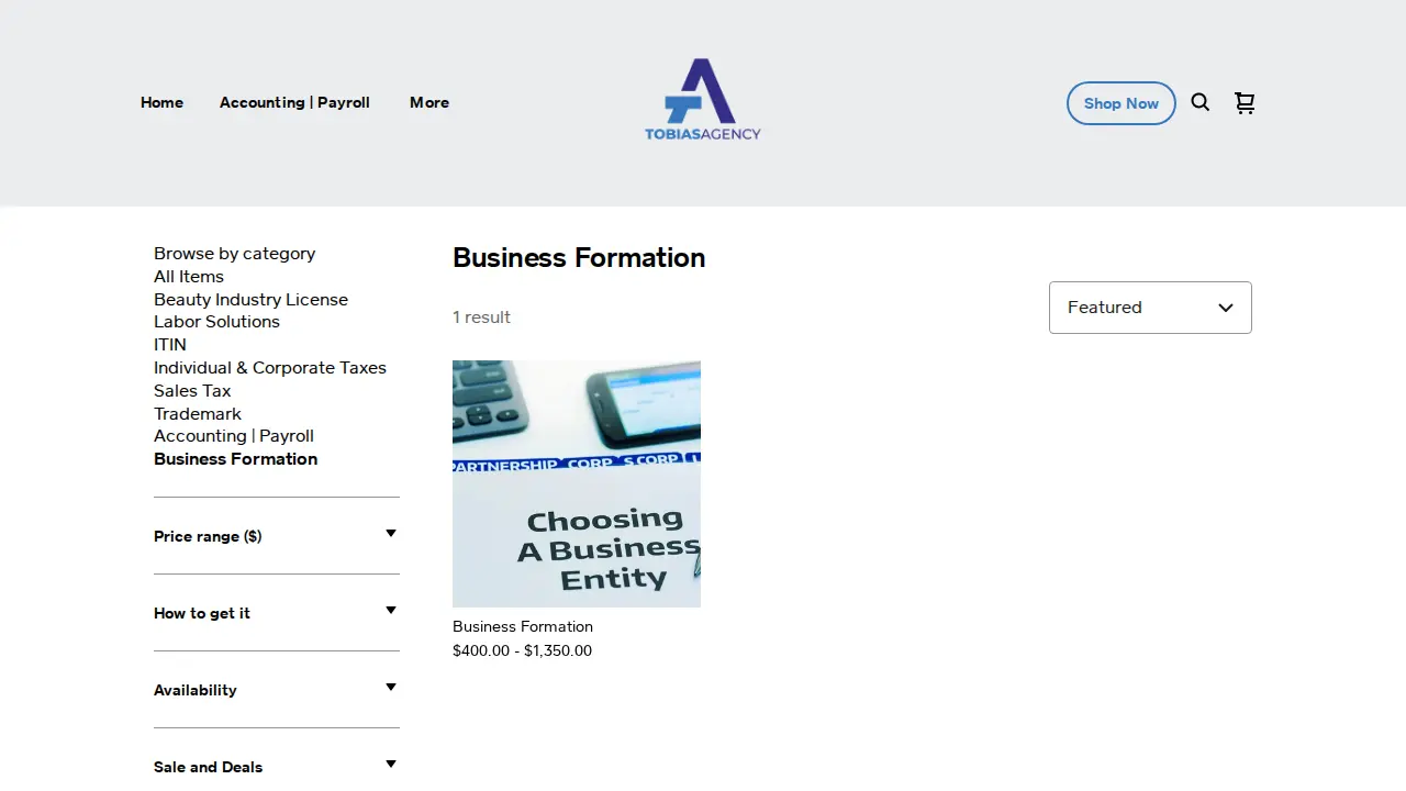 TOBIAS AGENCY LLC page