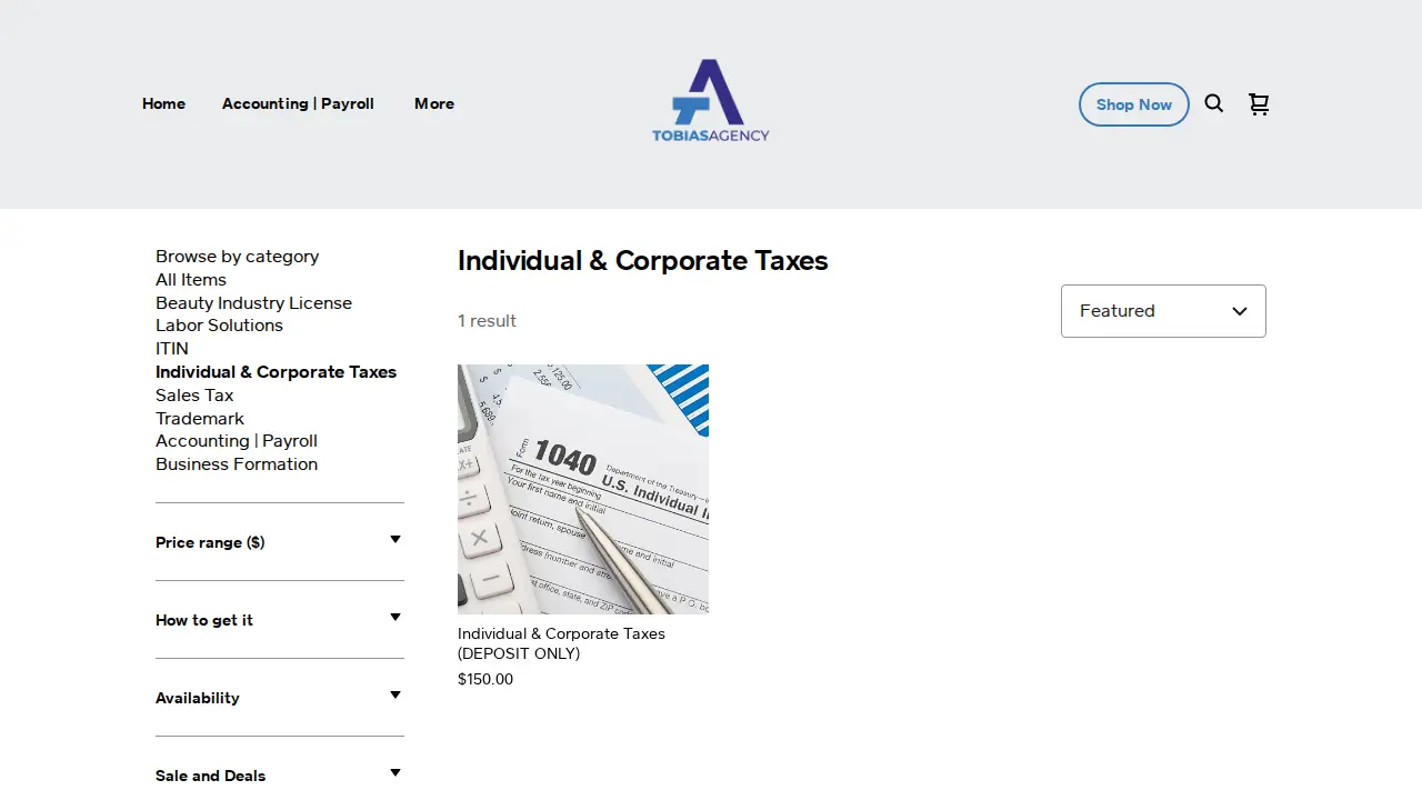 TOBIAS AGENCY LLC page
