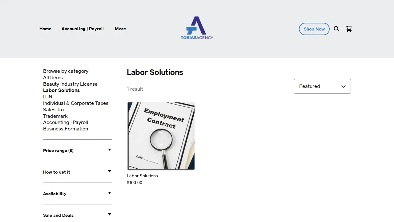 TOBIAS AGENCY LLC page