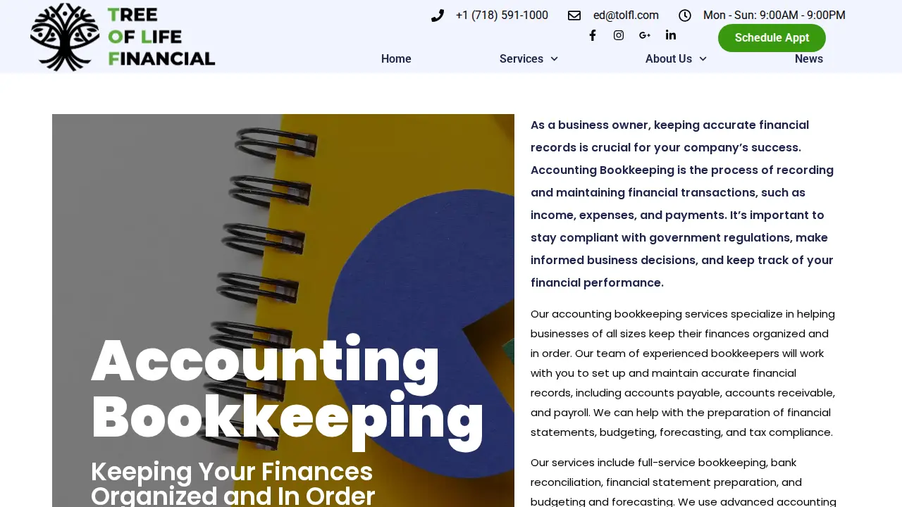 TOLF Tax & Accounting Queens page