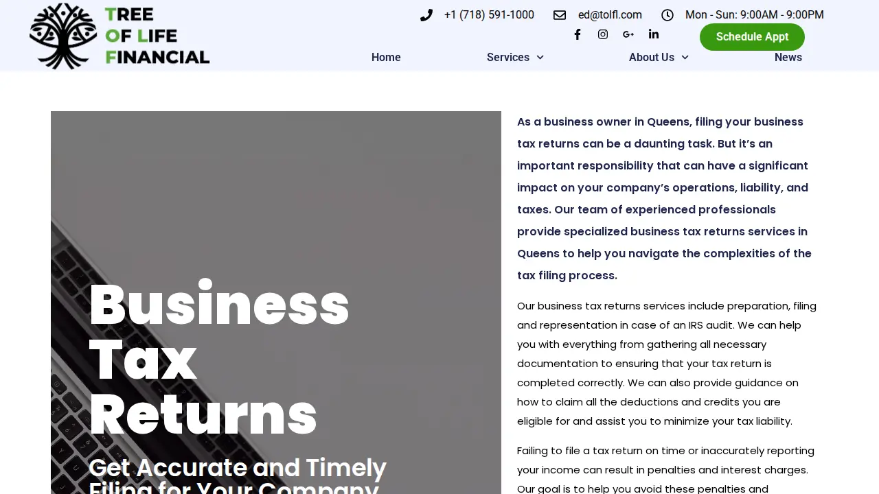 TOLF Tax & Accounting Queens page