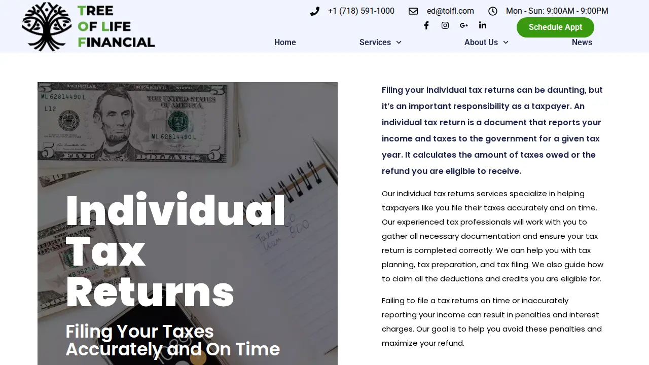 TOLF Tax & Accounting Queens page