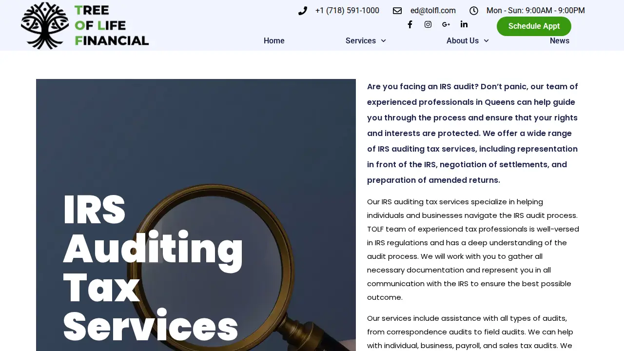 TOLF Tax & Accounting Queens page