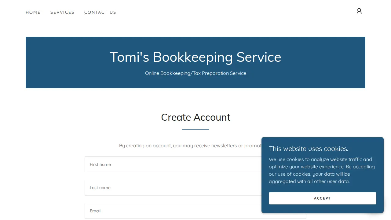 Tomi’s Bookkeeping service page