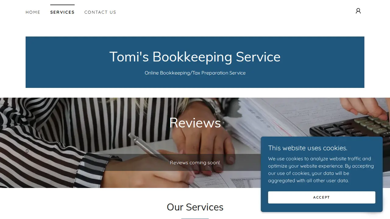 Tomi’s Bookkeeping service page