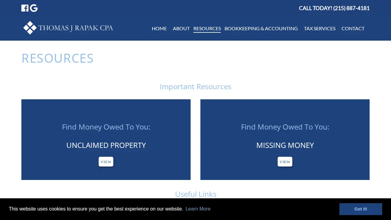 Thomas J Rapak CPA page