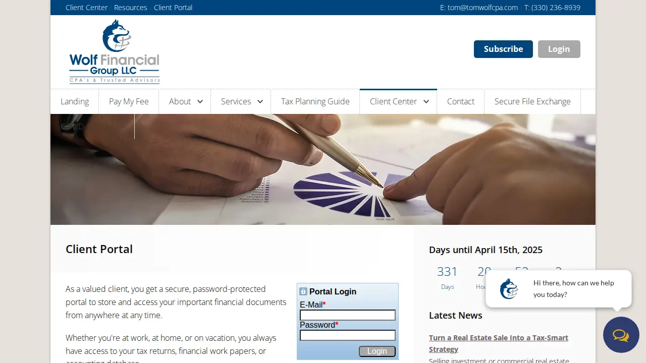 Wolf Financial Group LLC - CPA Firm page