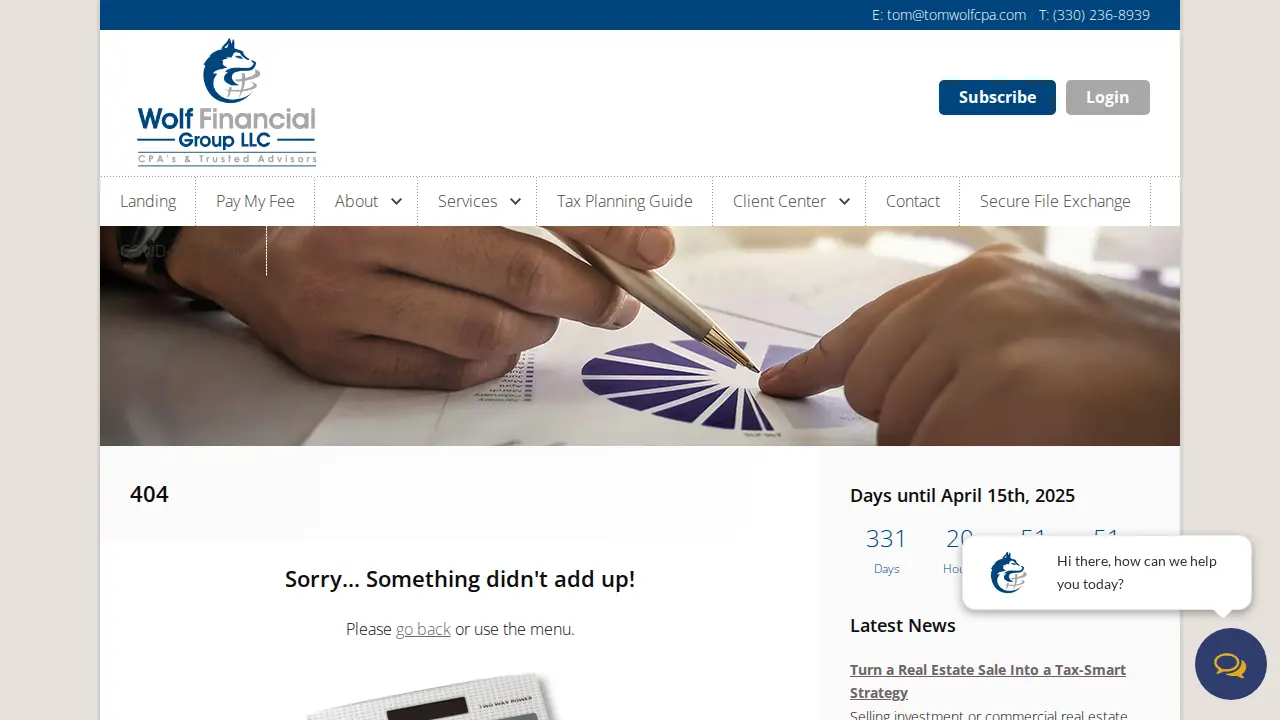 Wolf Financial Group LLC - CPA Firm page