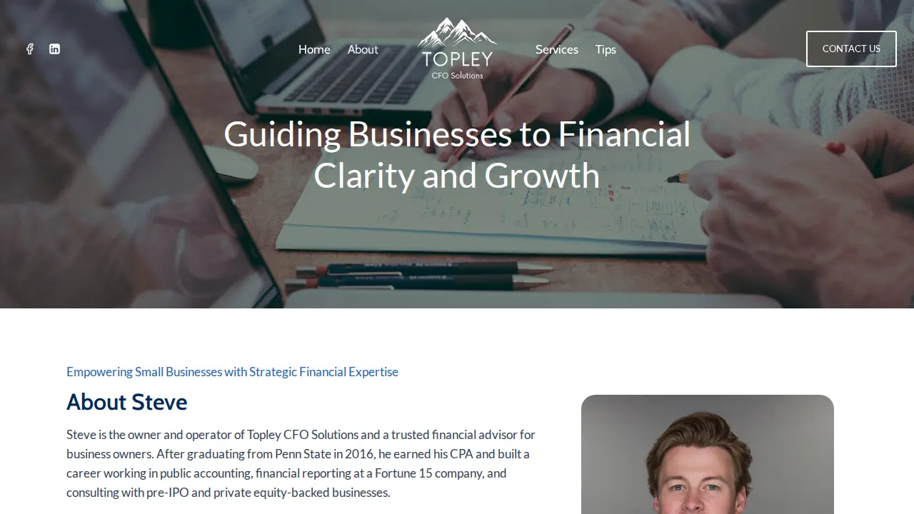 Topley CFO Solutions page