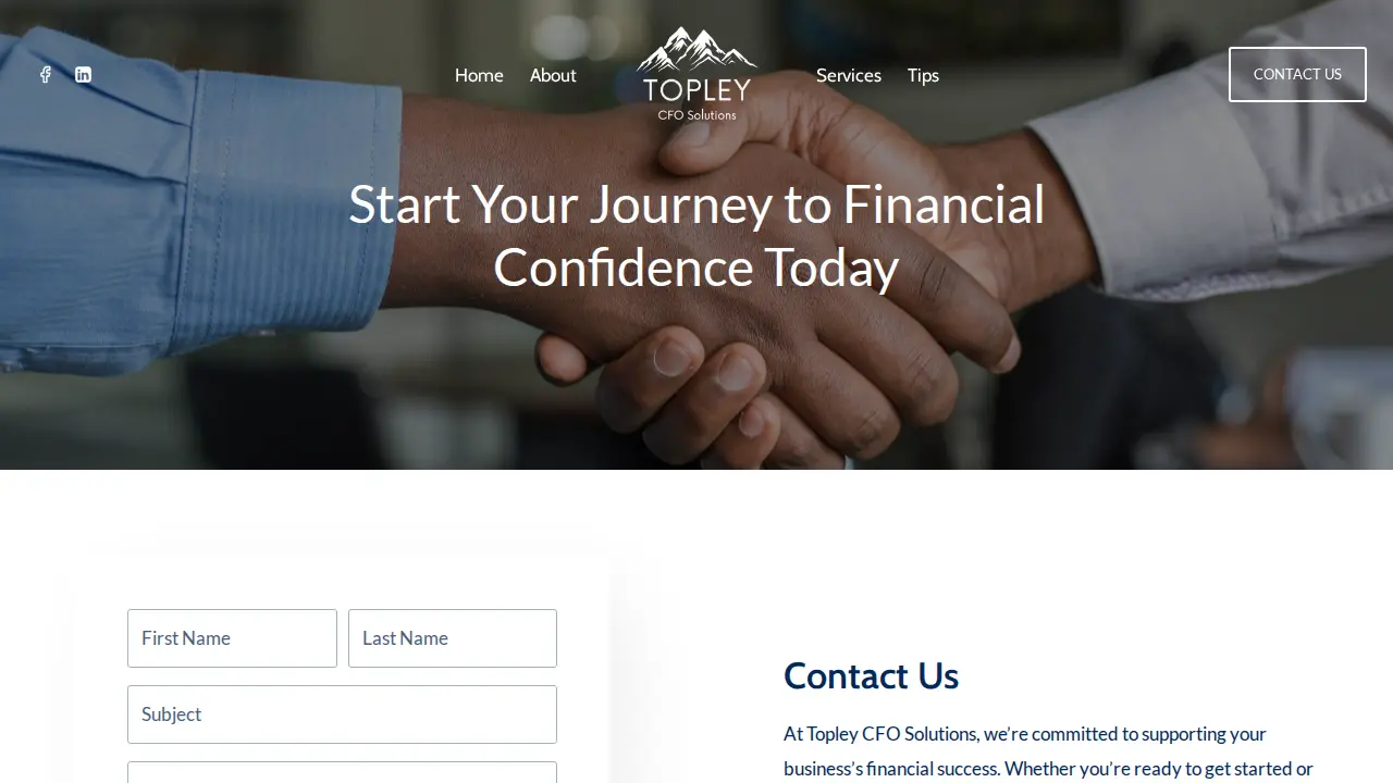 Topley CFO Solutions page