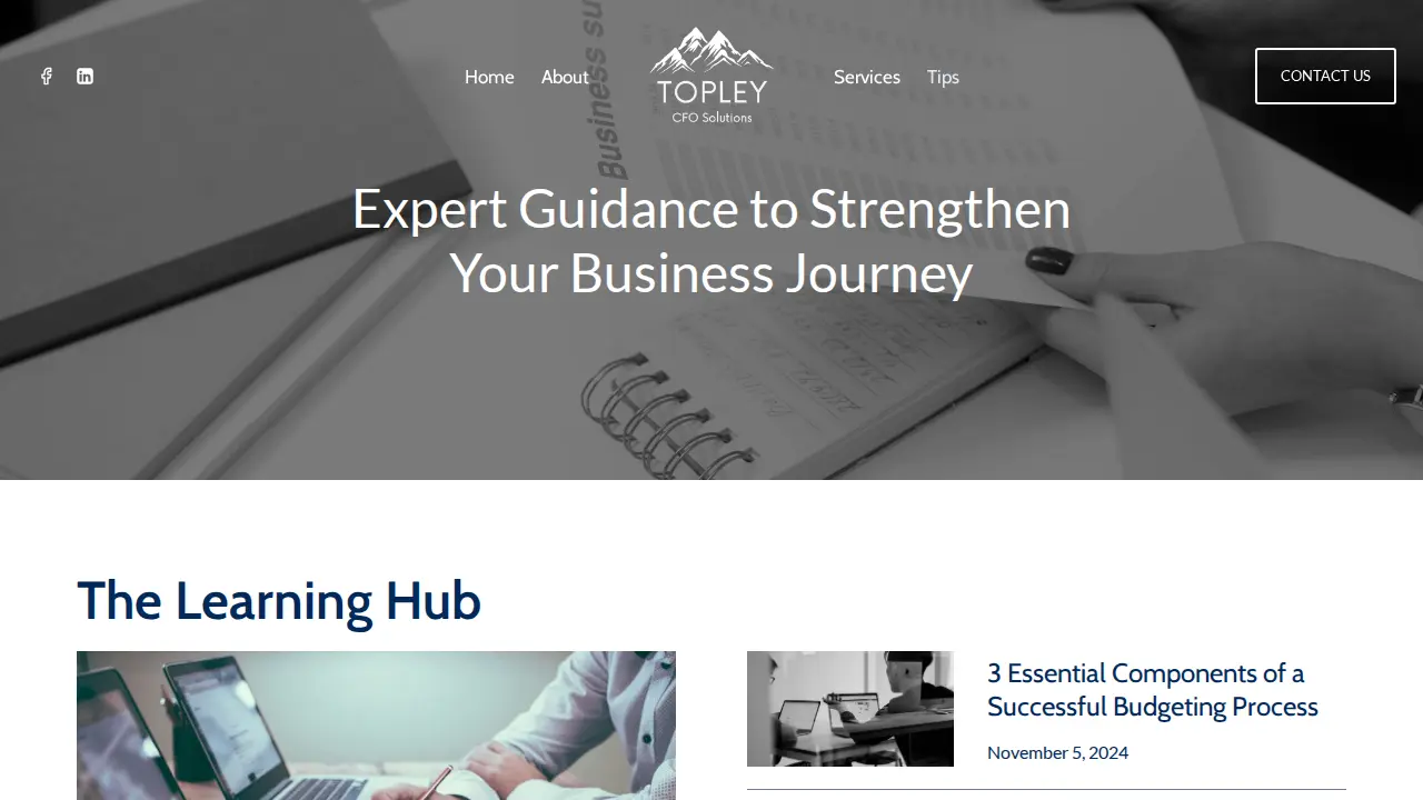 Topley CFO Solutions page