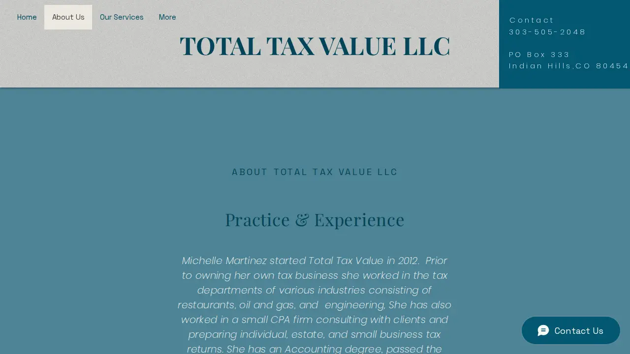 Total Tax Value page