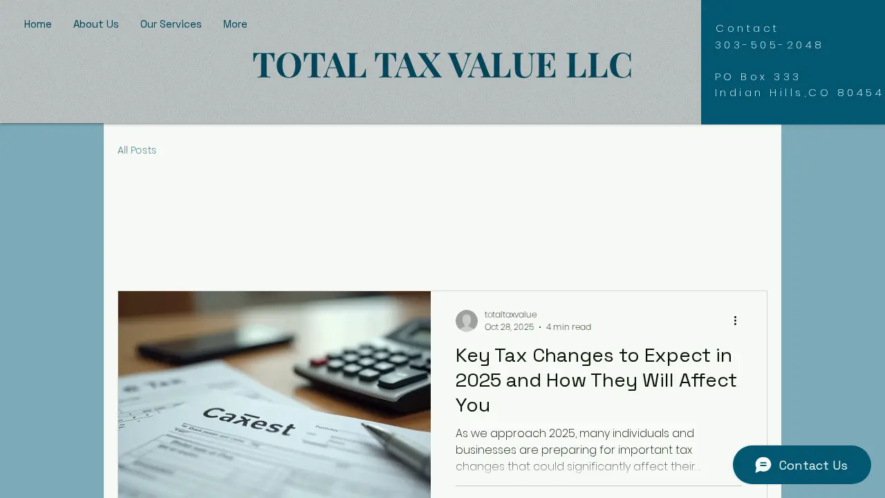 Total Tax Value page