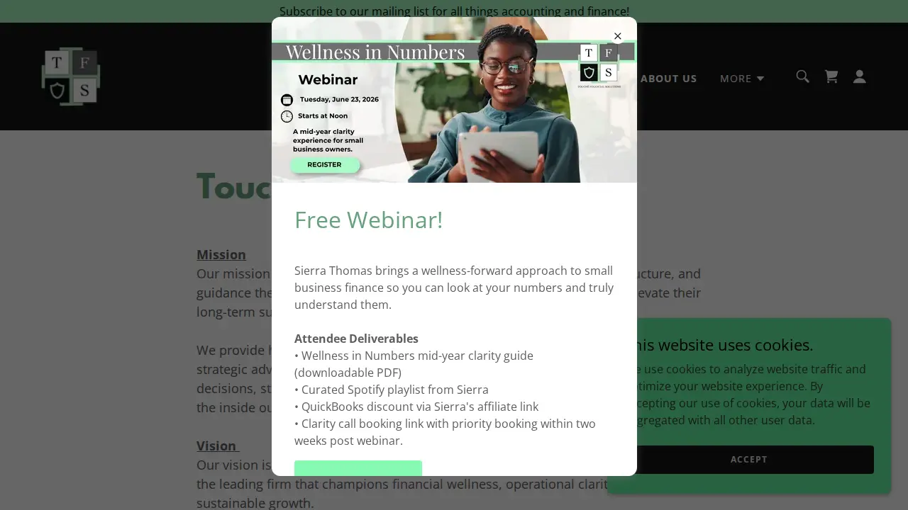 Touche Financial Solutions. LLC page