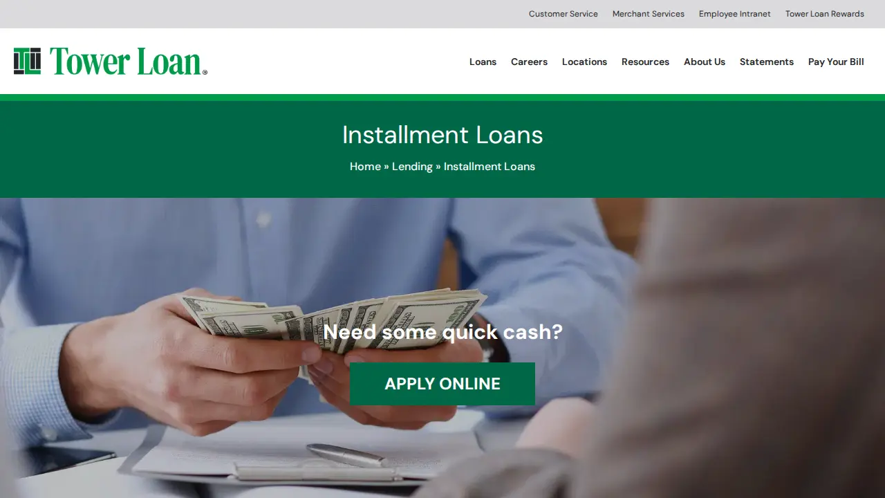 Tower Loan page
