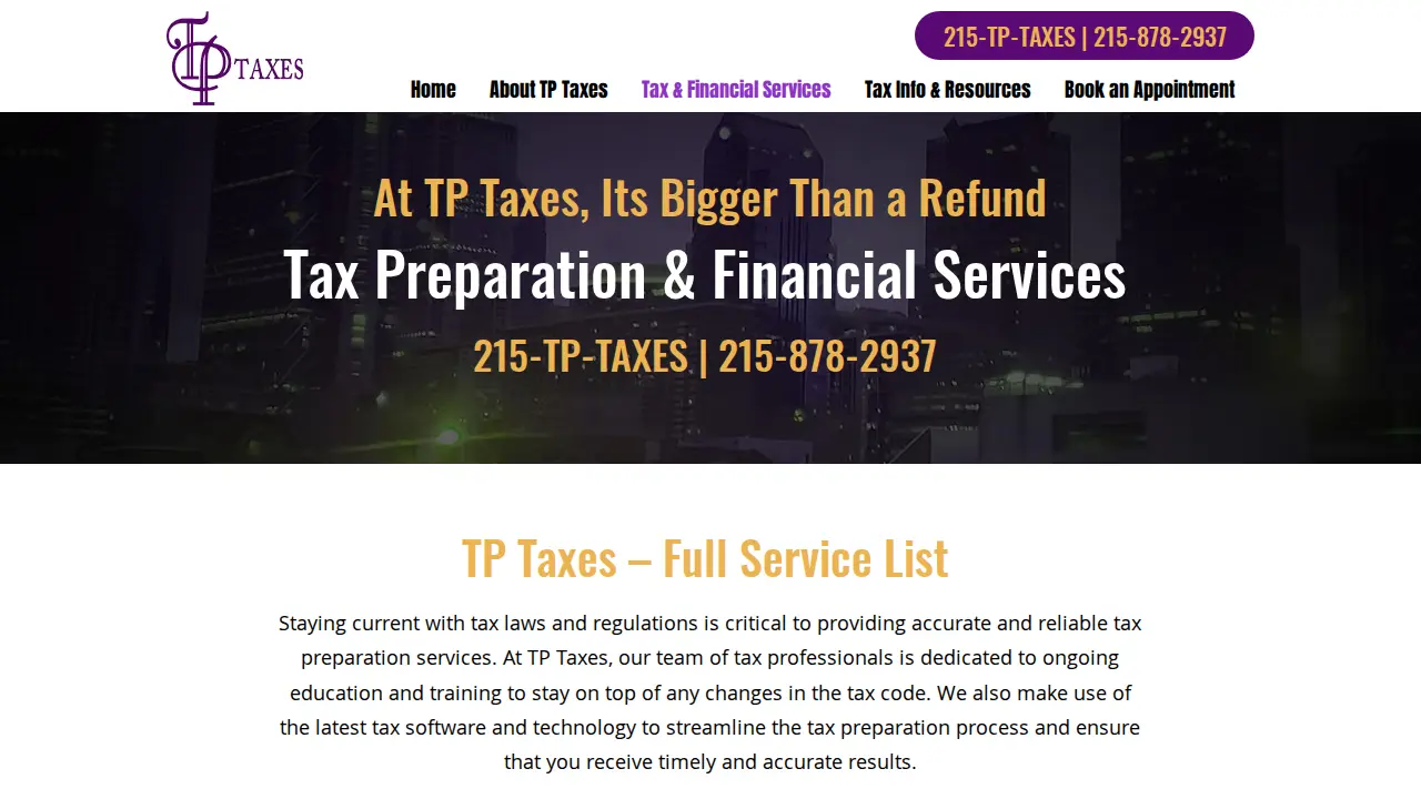 TP Taxes page